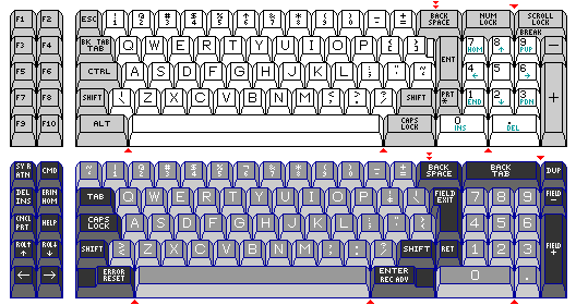 As the diagram below illustrates,. the keyboard of this terminal had the 